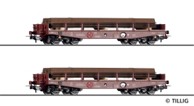 Tillig 70073 - H0 - 2-tlg. Set Schwerlastwagen Spundwänden, TSS Cargo, Ep. VI